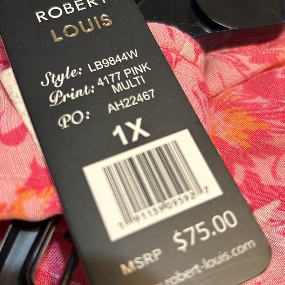 NWT Robert Louis pinks with orange accent sleeveless XXL fully lined dress. - Picture 7 of 7